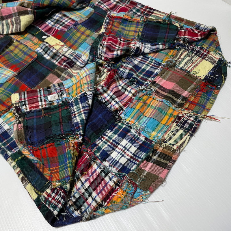 【中古品】【メンズ】 BEAMS ビームス PATCHWORK L/S SHIRT MADE IN INDIA パッチワーク ロングスリーブシャツ トップス インド製 147-260730-ss-07-tei サイズ：L カラー：マルチ 万代Net店