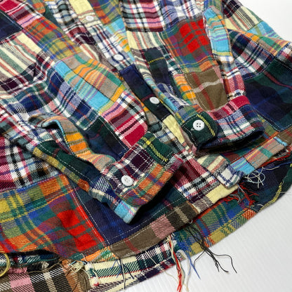 【中古品】【メンズ】 BEAMS ビームス PATCHWORK L/S SHIRT MADE IN INDIA パッチワーク ロングスリーブシャツ トップス インド製 147-260730-ss-07-tei サイズ：L カラー：マルチ 万代Net店