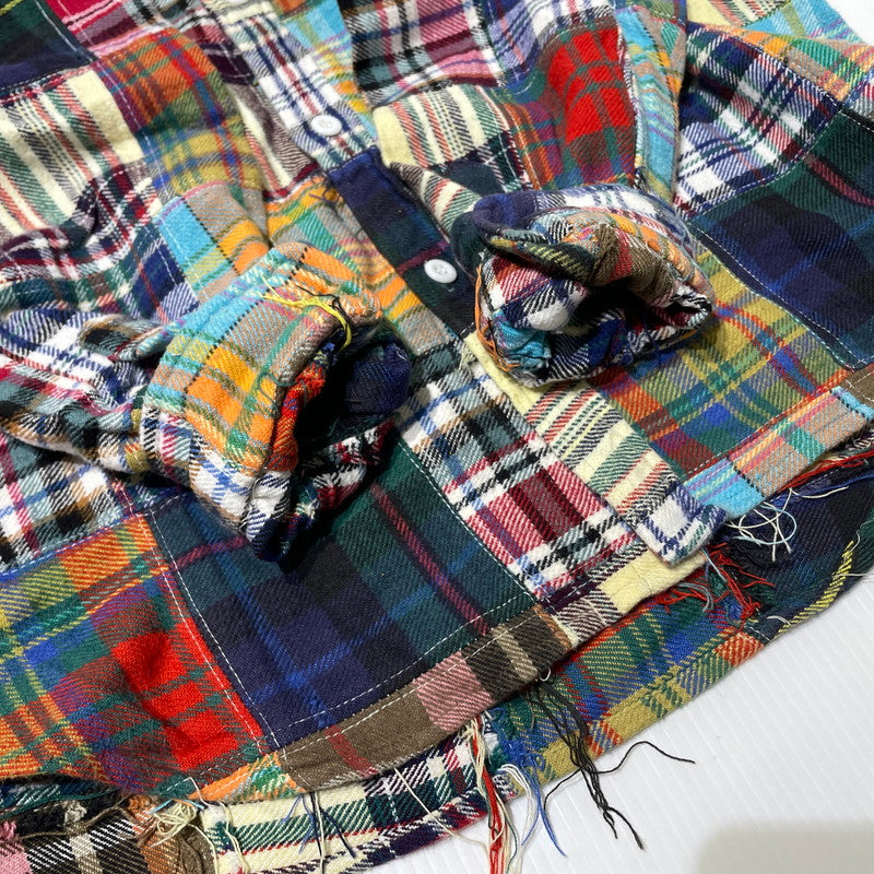 【中古品】【メンズ】 BEAMS ビームス PATCHWORK L/S SHIRT MADE IN INDIA パッチワーク ロングスリーブシャツ トップス インド製 147-260730-ss-07-tei サイズ：L カラー：マルチ 万代Net店