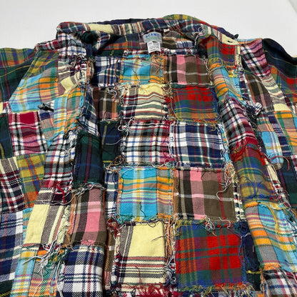 【中古品】【メンズ】 BEAMS ビームス PATCHWORK L/S SHIRT MADE IN INDIA パッチワーク ロングスリーブシャツ トップス インド製 147-260730-ss-07-tei サイズ：L カラー：マルチ 万代Net店
