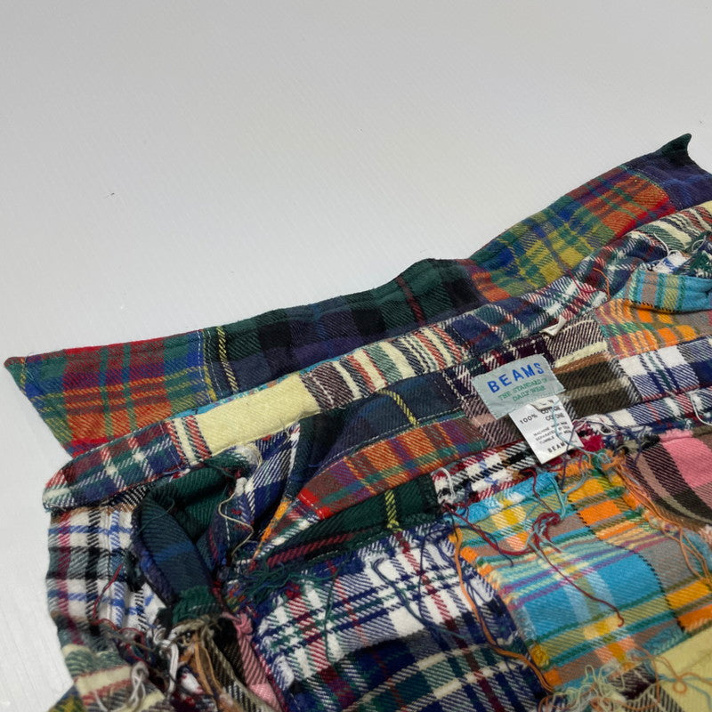 【中古品】【メンズ】 BEAMS ビームス PATCHWORK L/S SHIRT MADE IN INDIA パッチワーク ロングスリーブシャツ トップス インド製 147-260730-ss-07-tei サイズ：L カラー：マルチ 万代Net店
