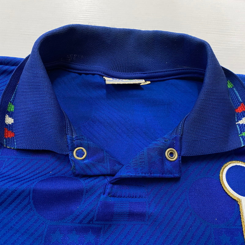 【現状渡し品】【メンズ】 DIADORA ディアドラ 90's FIGC R.BAGGIO UNIFORM 90年代 フィグシー ロベルト バッジョ ユニフォーム 半袖 トップス サッカー イタリア 代表 148-260724-sa-22-tei サイズ：M カラー：ブルー 万代Net店