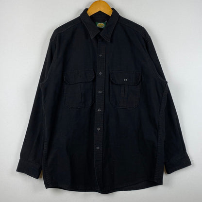 【中古品】【メンズ】 CABELA'S カベラス 90’s CHAMOIS CLOTH FLANNEL SHIRT 90年代 シャミー クロス シャツ 長袖 トップス 145-260724-sa-25-tei サイズ：XL カラー：ブラック 万代Net店