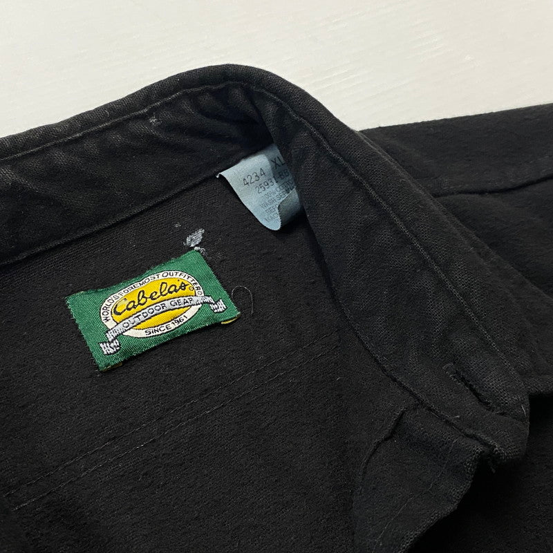 【中古品】【メンズ】 CABELA'S カベラス 90’s CHAMOIS CLOTH FLANNEL SHIRT 90年代 シャミー クロス シャツ 長袖 トップス 145-260724-sa-25-tei サイズ：XL カラー：ブラック 万代Net店
