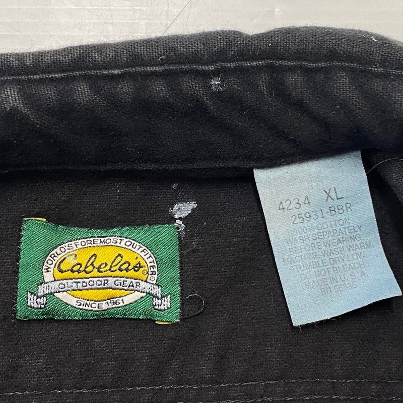 【中古品】【メンズ】 CABELA'S カベラス 90’s CHAMOIS CLOTH FLANNEL SHIRT 90年代 シャミー クロス シャツ 長袖 トップス 145-260724-sa-25-tei サイズ：XL カラー：ブラック 万代Net店