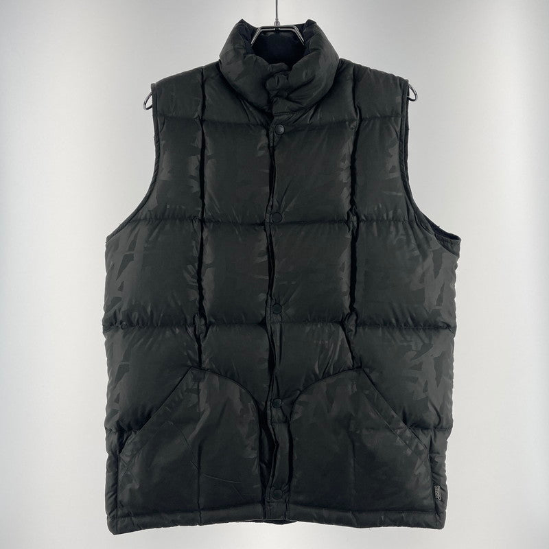 【中古品】【メンズ】 OLD Stussy オールドステューシー REVERSIBLE DOWN VEST リバーシブルダウンベスト アウター 142-260730-ss-01-tei サイズ：M/※無地側ポケット横ダメージ有 カラー：ブラック×グレー 万代Net店