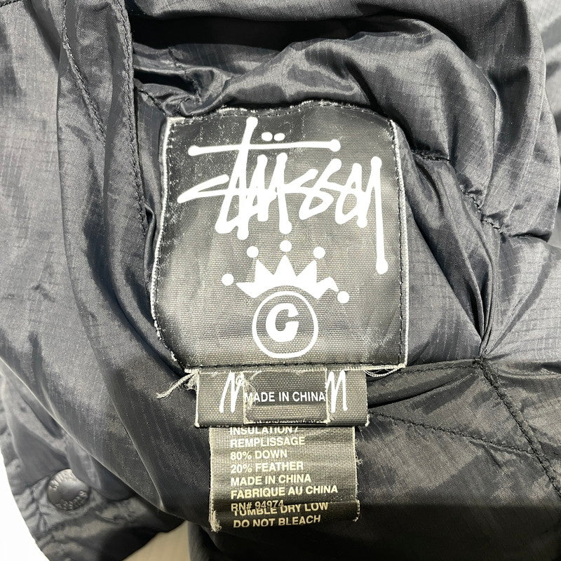 【中古品】【メンズ】 OLD Stussy オールドステューシー REVERSIBLE DOWN VEST リバーシブルダウンベスト アウター 142-260730-ss-01-tei サイズ：M/※無地側ポケット横ダメージ有 カラー：ブラック×グレー 万代Net店
