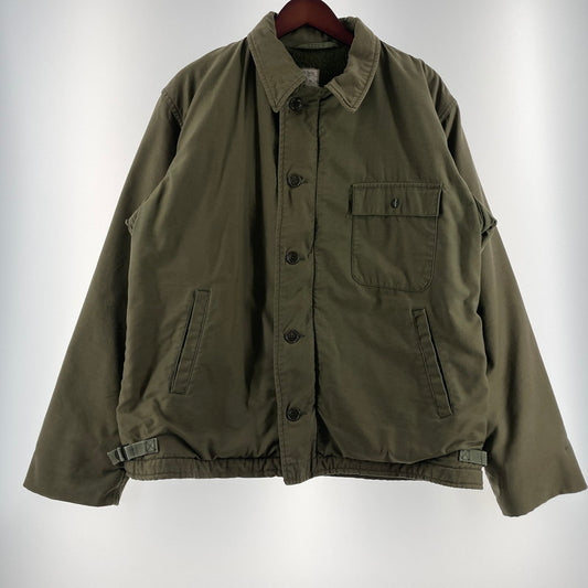 【中古品】【メンズ】 U.S.NAVY アメリカ海軍 A-2 DECK JACKET デッキジャケット アウター 145-260730-ss-10-tei サイズ：42~44/※使用感有 カラー：カーキ 万代Net店