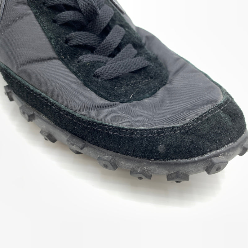 【中古品】【メンズ】 BLACK COMME des GARCONS ブラック コムデギャルソン × NIKE ナイキ 別注 コラボ WAFFLE RACER '17 BLACK WHITE AA9709-001 ワッフル レーサー スニーカー 靴 シューズ 160-260727-ko-04-tei サイズ：27.5cm カラー：ブラック 万代Net店