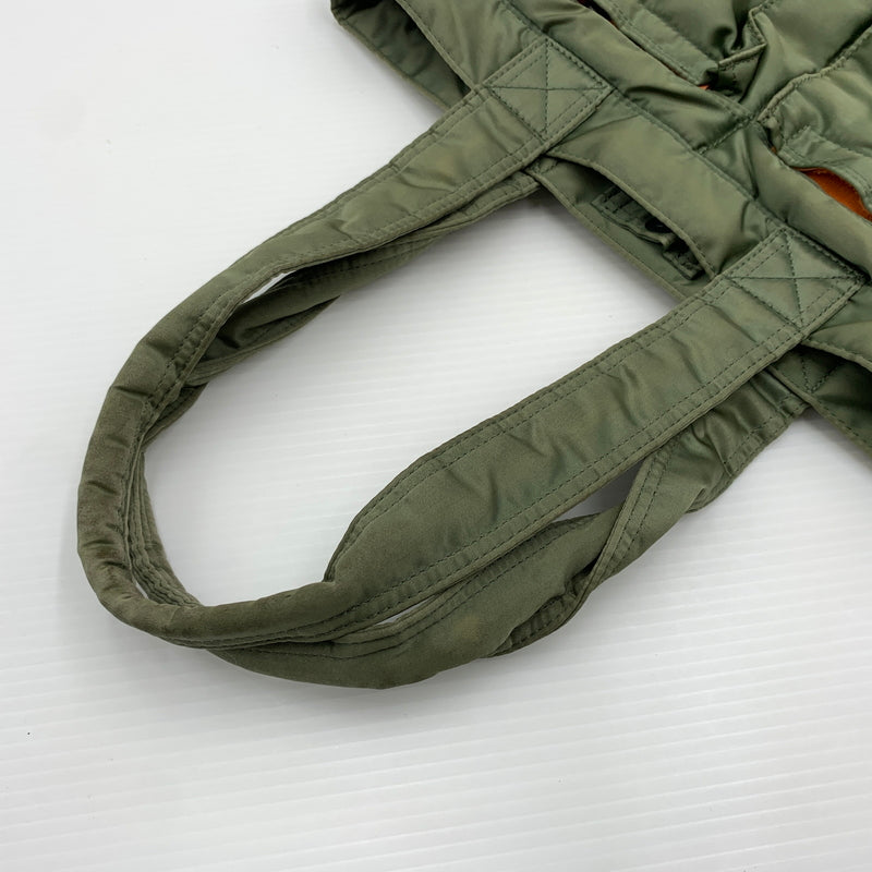 【現状渡し品】【メンズ】 PORTER ポーター TANKER TOTE BAG タンカー トートバッグ カバン MA-1 モチーフ 188-260727-ko-09-tei カラー：セージグリーン 万代Net店