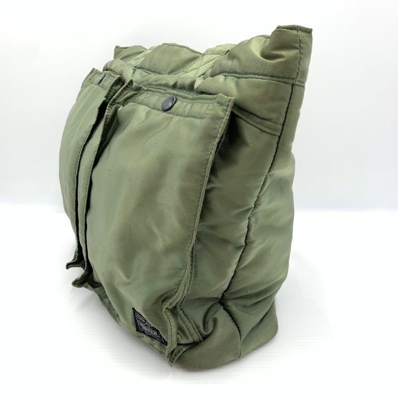 【現状渡し品】【メンズ】 PORTER ポーター TANKER TOTE BAG タンカー トートバッグ カバン MA-1 モチーフ 188-260727-ko-09-tei カラー：セージグリーン 万代Net店