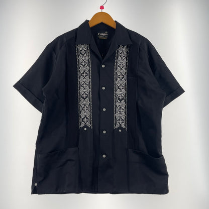 【中古品】【メンズ】 CAMPOS カンポス 80's~ EMBROIDERY DESIGN HALF SLEEVE CUBA SHIRT VINTAGE 80年代～ 刺繍デザイン ハーフスリーブ キューバシャツ 半袖 トップス ヴィンテージ 145-260727-yo-07-tei サイズ：40 カラー：ブラック 万代Net店