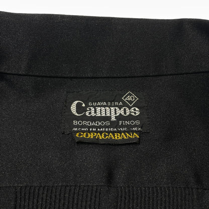 【中古品】【メンズ】 CAMPOS カンポス 80's~ EMBROIDERY DESIGN HALF SLEEVE CUBA SHIRT VINTAGE 80年代～ 刺繍デザイン ハーフスリーブ キューバシャツ 半袖 トップス ヴィンテージ 145-260727-yo-07-tei サイズ：40 カラー：ブラック 万代Net店