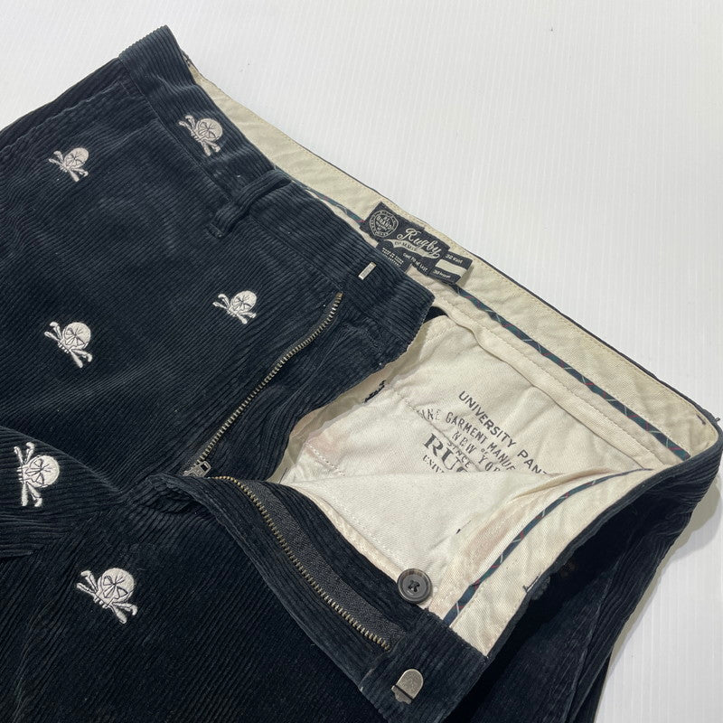 【中古品】【メンズ】 Ralph Lauren RUGBY ラルフローレン ラグビー SKULL CORDUROY PANTS スカル コーデュロイ パンツ ボトムス 158-260727-yo-17-tei サイズ：32 カラー：ブラック 万代Net店