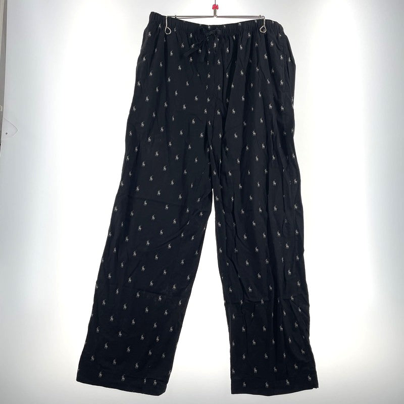 【中古品】【メンズ】 POLO by RALPH LAUREN ポロバイラルフローレン PONY PATTERN PAJAMA PANTS ポニーパターン パジャマ パンツ ボトムス 158-260727-yo-19-tei サイズ：LL カラー：ブラック 万代Net店