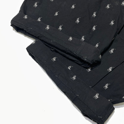 【中古品】【メンズ】 POLO by RALPH LAUREN ポロバイラルフローレン PONY PATTERN PAJAMA PANTS ポニーパターン パジャマ パンツ ボトムス 158-260727-yo-19-tei サイズ：LL カラー：ブラック 万代Net店