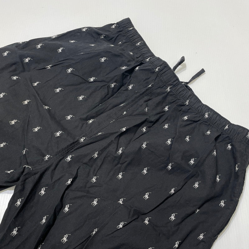 【中古品】【メンズ】 POLO by RALPH LAUREN ポロバイラルフローレン PONY PATTERN PAJAMA PANTS ポニーパターン パジャマ パンツ ボトムス 158-260727-yo-19-tei サイズ：LL カラー：ブラック 万代Net店