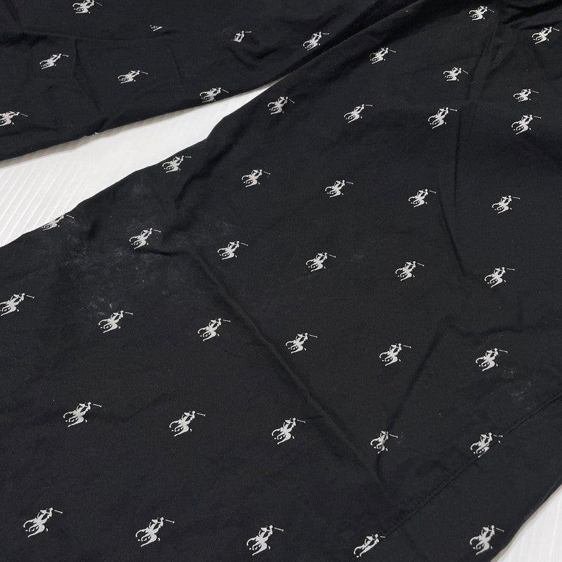 【中古品】【メンズ】 POLO by RALPH LAUREN ポロバイラルフローレン PONY PATTERN PAJAMA PANTS ポニーパターン パジャマ パンツ ボトムス 158-260727-yo-19-tei サイズ：LL カラー：ブラック 万代Net店
