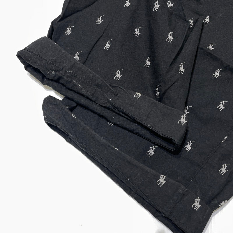 【中古品】【メンズ】 POLO by RALPH LAUREN ポロバイラルフローレン PONY PATTERN PAJAMA PANTS ポニーパターン パジャマ パンツ ボトムス 158-260727-yo-19-tei サイズ：LL カラー：ブラック 万代Net店