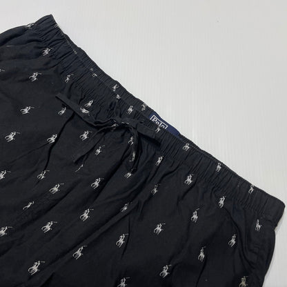 【中古品】【メンズ】 POLO by RALPH LAUREN ポロバイラルフローレン PONY PATTERN PAJAMA PANTS ポニーパターン パジャマ パンツ ボトムス 158-260727-yo-19-tei サイズ：LL カラー：ブラック 万代Net店