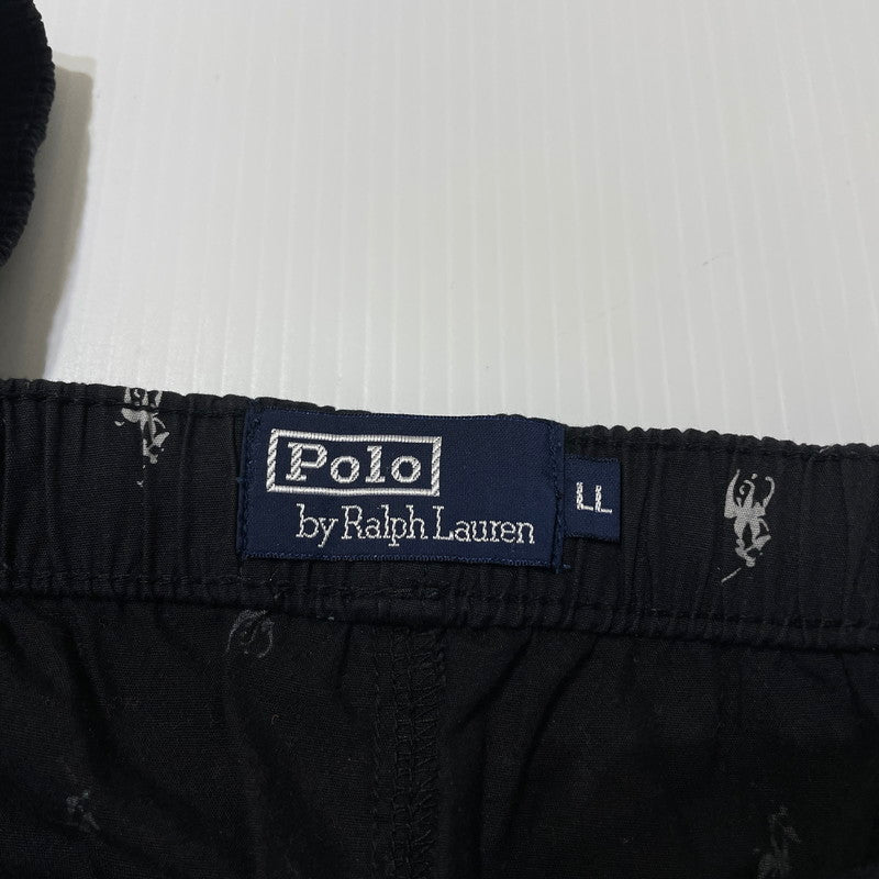 【中古品】【メンズ】 POLO by RALPH LAUREN ポロバイラルフローレン PONY PATTERN PAJAMA PANTS ポニーパターン パジャマ パンツ ボトムス 158-260727-yo-19-tei サイズ：LL カラー：ブラック 万代Net店