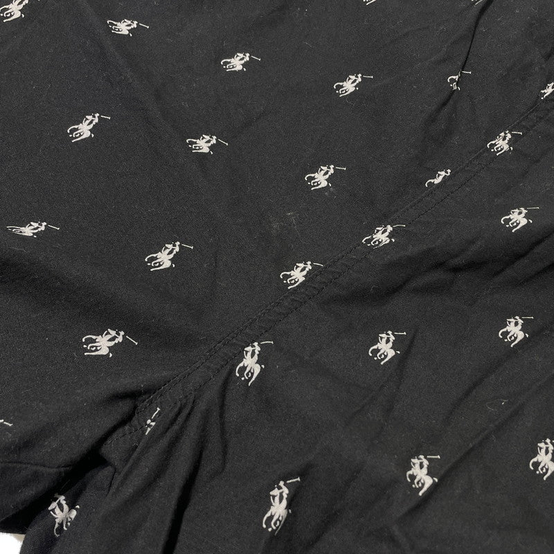【中古品】【メンズ】 POLO by RALPH LAUREN ポロバイラルフローレン PONY PATTERN PAJAMA PANTS ポニーパターン パジャマ パンツ ボトムス 158-260727-yo-19-tei サイズ：LL カラー：ブラック 万代Net店