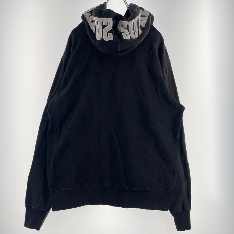 【中古品】【メンズ】 Supreme シュプリーム 19AW MIRRORED LOGO HOODED SWEATSHIRT ミラード ロゴフーディー スウェットシャツ トップス プルオーバーパーカー 149-260730-ss-05-tei サイズ：L カラー：ブラック 万代Net店