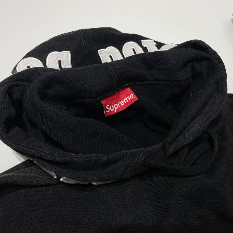 【中古品】【メンズ】 Supreme シュプリーム 19AW MIRRORED LOGO HOODED SWEATSHIRT ミラード ロゴフーディー スウェットシャツ トップス プルオーバーパーカー 149-260730-ss-05-tei サイズ：L カラー：ブラック 万代Net店