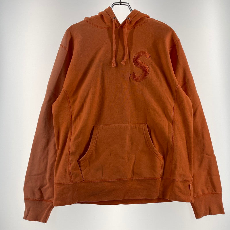 【現状渡し品】【メンズ】 Supreme シュプリーム S LOGO HOODED SWEATSHIRT Sロゴフーディー スウェットシャツ トップス プルオーバーパーカー 149-260730-ss-04-tei サイズ：M ※色褪せあり カラー：オレンジ 万代Net店