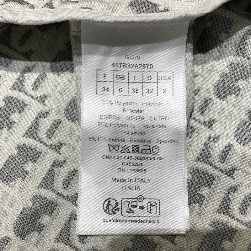 【中古品】【レディース】 Christian Dior クリスチャンディオール 24SS OBLIQUE DRESS 417R92A2970 オブリーク柄 ノースリーブ ワンピース トップス 168-260727-yo-01-tei サイズ：34(XS) カラー：グレー 万代Net店