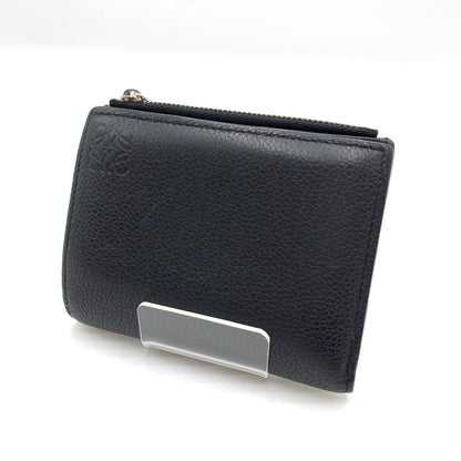 【中古品】【メンズ】 LOEWE ロエベ SLIM COMPACT WALLET C660W73X02 スリム コンパクト ウォレット 二つ折り財布 レザーウォレット 181-260727-ko-10-tei カラー：ブラック 万代Net店