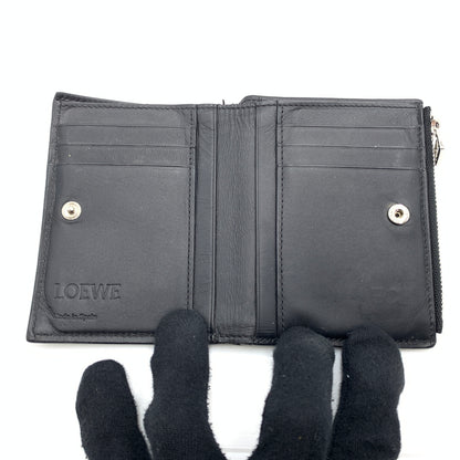 【中古品】【メンズ】 LOEWE ロエベ SLIM COMPACT WALLET C660W73X02 スリム コンパクト ウォレット 二つ折り財布 レザーウォレット 181-260727-ko-10-tei カラー：ブラック 万代Net店