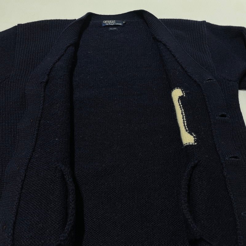 【中古品】【メンズ】 POLO by Ralph Lauren ポロ・ラルフローレン KNIT CARDIGAN ニット カーディガン アウター 147-260730-ss-06-tei サイズ：L カラー：ネイビー 万代Net店