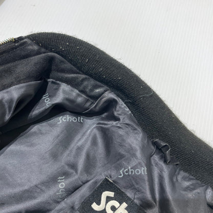 【中古品】【メンズ】 SCHOTT ショット 90's SUEDE LEATHER JACKET 90年代 スエード レザー ジャケット アウター 145-260727-yo-11-tei サイズ：38 カラー：ブラック 万代Net店