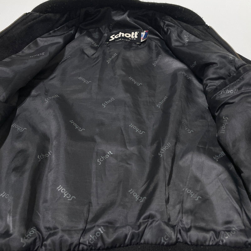 【中古品】【メンズ】 SCHOTT ショット 90's SUEDE LEATHER JACKET 90年代 スエード レザー ジャケット アウター 145-260727-yo-11-tei サイズ：38 カラー：ブラック 万代Net店