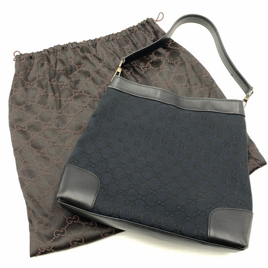【中古品】【メンズ/レディース】 GUCCI グッチ 33900 GG柄 ワンショルダーバッグ カバン トートバッグ キャンパス×レザー 180-260727-ko-07-tei カラー：ブラック 万代Net店