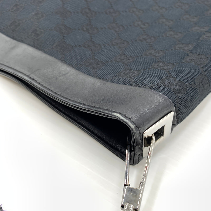 【中古品】【メンズ/レディース】 GUCCI グッチ 33900 GG柄 ワンショルダーバッグ カバン トートバッグ キャンパス×レザー 180-260727-ko-07-tei カラー：ブラック 万代Net店