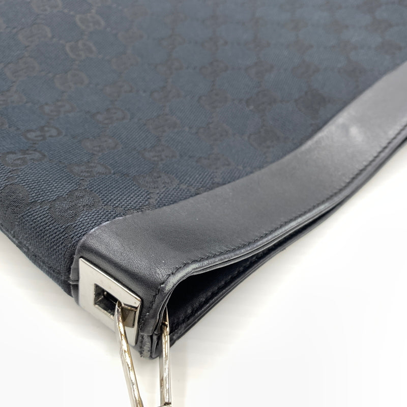 【中古品】【メンズ/レディース】 GUCCI グッチ 33900 GG柄 ワンショルダーバッグ カバン トートバッグ キャンパス×レザー 180-260727-ko-07-tei カラー：ブラック 万代Net店