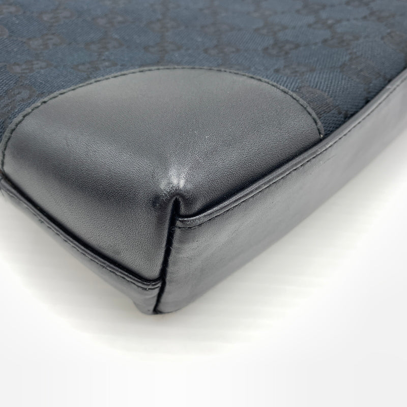 【中古品】【メンズ/レディース】 GUCCI グッチ 33900 GG柄 ワンショルダーバッグ カバン トートバッグ キャンパス×レザー 180-260727-ko-07-tei カラー：ブラック 万代Net店