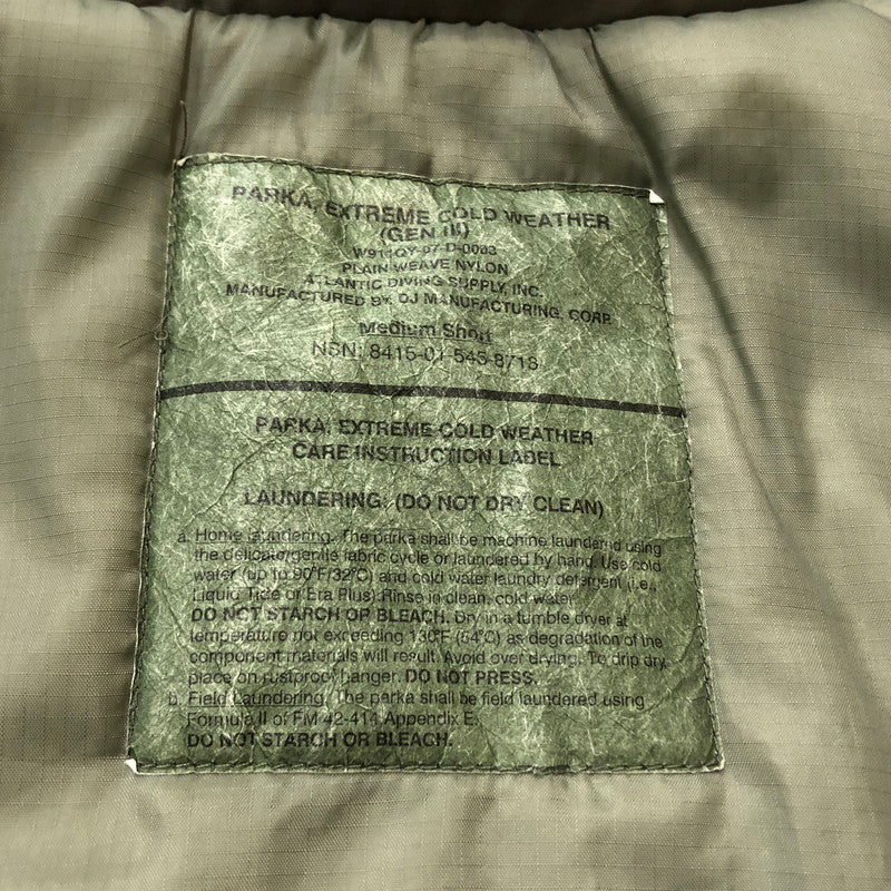【中古品】【メンズ】 US.ARMY アメリカ軍 PARKA EXTREME COLD WEATHER GEN3 LEVEL7 W911QY-07-D-0003 パーカー エクストリーム コールド ウェザー ジーイーエヌ3 レベル7 アウター 第三世代 145-260727-sa-08-tei サイズ：M カラー：カーキ 万代Net店