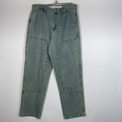 【中古品】【メンズ】 HUF ハフ KINDA LOOSE DOUBLE KNEES DENIM PANTS ルーズ ダブルニー カイダン デニム パンツ ボトムス ジーンズ 153-260801-sa-26-tei サイズ：32 カラー：インディゴ 万代Net店