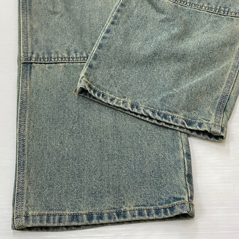 【中古品】【メンズ】 HUF ハフ KINDA LOOSE DOUBLE KNEES DENIM PANTS ルーズ ダブルニー カイダン デニム パンツ ボトムス ジーンズ 153-260801-sa-26-tei サイズ：32 カラー：インディゴ 万代Net店