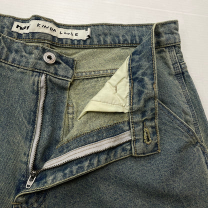 【中古品】【メンズ】 HUF ハフ KINDA LOOSE DOUBLE KNEES DENIM PANTS ルーズ ダブルニー カイダン デニム パンツ ボトムス ジーンズ 153-260801-sa-26-tei サイズ：32 カラー：インディゴ 万代Net店