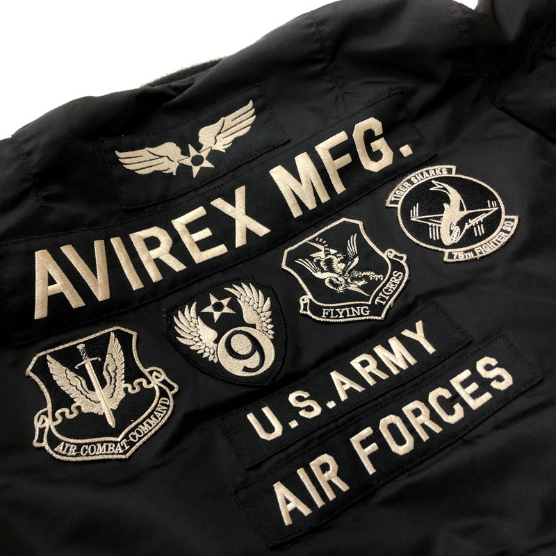 【現状渡し品】【メンズ】 AVIREX アヴィレックス MA-1 WITH PATCHES "AVIREX MFG" 6172174 エムエーワン ウィズ パッチ アヴィレックス エムエフジー アウター リバーシブル 145-260727-sa-10-tei サイズ：M カラー：ブラック 万代Net店