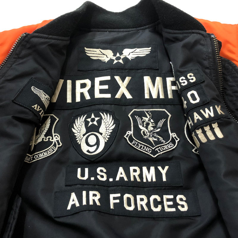 【現状渡し品】【メンズ】 AVIREX アヴィレックス MA-1 WITH PATCHES "AVIREX MFG" 6172174 エムエーワン ウィズ パッチ アヴィレックス エムエフジー アウター リバーシブル 145-260727-sa-10-tei サイズ：M カラー：ブラック 万代Net店