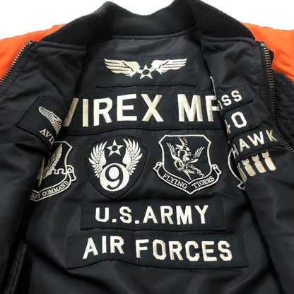 【現状渡し品】【メンズ】 AVIREX アヴィレックス MA-1 WITH PATCHES "AVIREX MFG" 6172174 エムエーワン ウィズ パッチ アヴィレックス エムエフジー アウター リバーシブル 145-260727-sa-10-tei サイズ：M カラー：ブラック 万代Net店