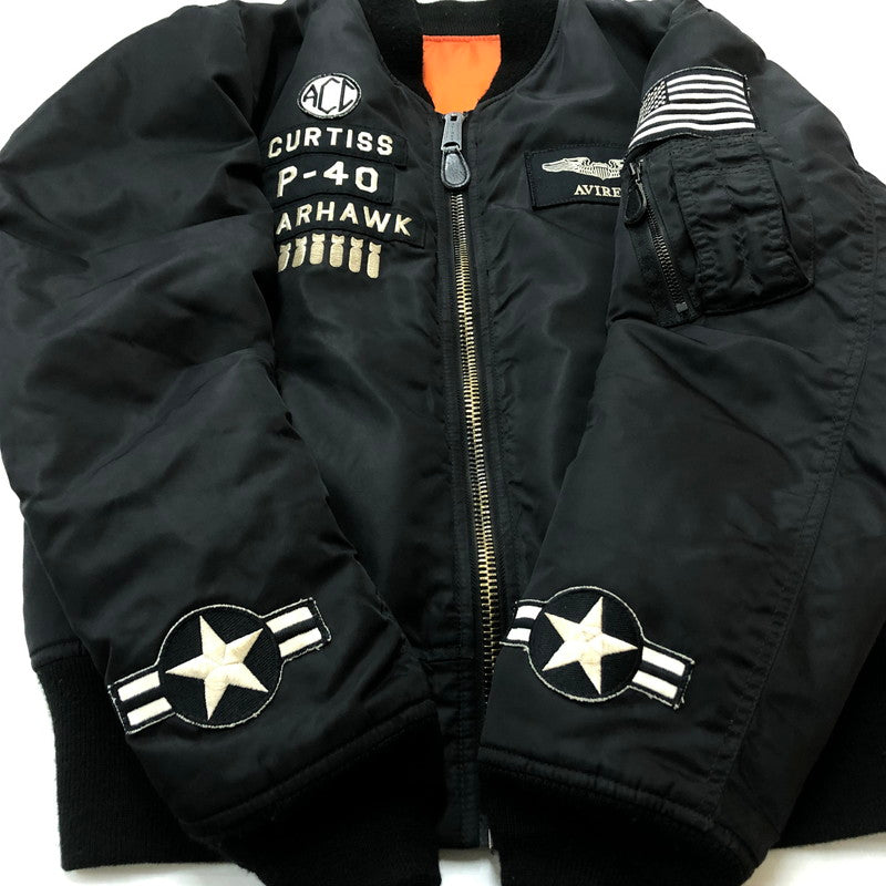 【現状渡し品】【メンズ】 AVIREX アヴィレックス MA-1 WITH PATCHES "AVIREX MFG" 6172174 エムエーワン ウィズ パッチ アヴィレックス エムエフジー アウター リバーシブル 145-260727-sa-10-tei サイズ：M カラー：ブラック 万代Net店