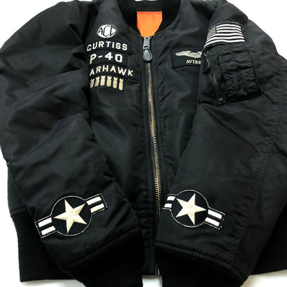 【現状渡し品】【メンズ】 AVIREX アヴィレックス MA-1 WITH PATCHES "AVIREX MFG" 6172174 エムエーワン ウィズ パッチ アヴィレックス エムエフジー アウター リバーシブル 145-260727-sa-10-tei サイズ：M カラー：ブラック 万代Net店