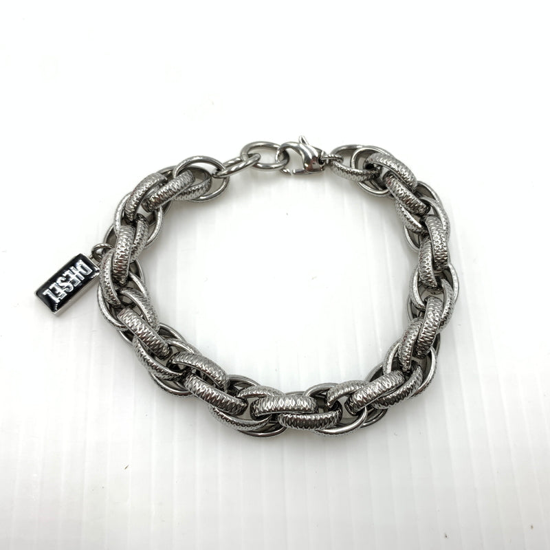 【中古品】【メンズ】 DISEL ディーゼル STAINLESS STEEL CHAIN BRACELET DX1514040 ステンレススチール チェーン ブレスレット アクセサリー 192-260801-ko-05-tei カラー：シルバー(カラー) 万代Net店