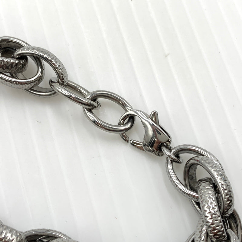 【中古品】【メンズ】 DISEL ディーゼル STAINLESS STEEL CHAIN BRACELET DX1514040 ステンレススチール チェーン ブレスレット アクセサリー 192-260801-ko-05-tei カラー：シルバー(カラー) 万代Net店